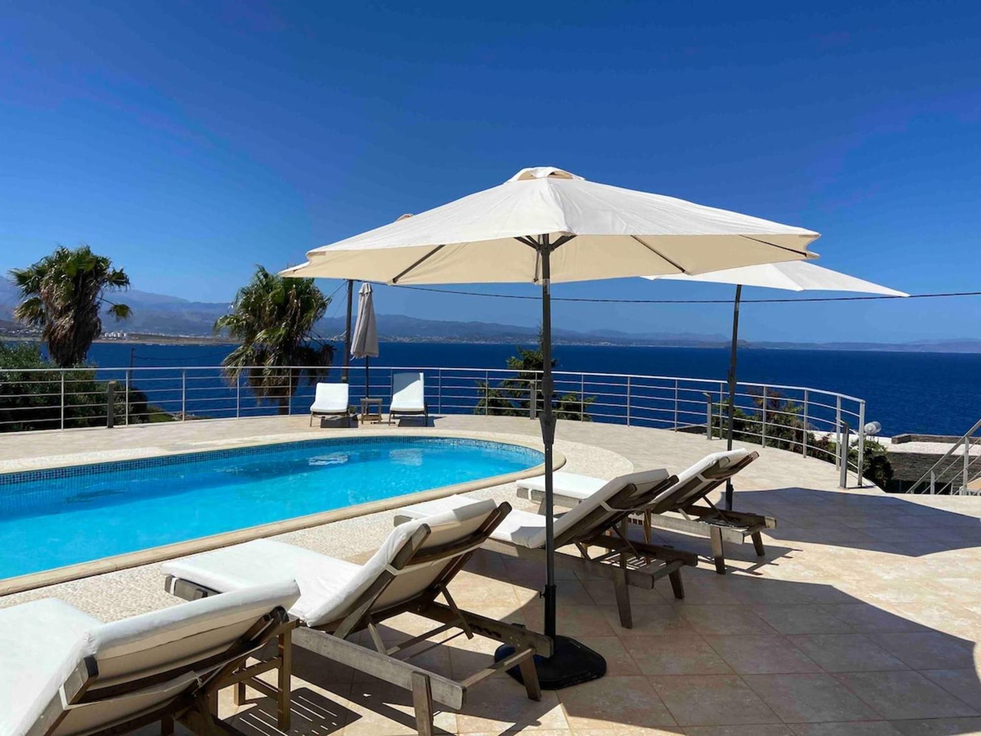 Villa Hemera Ocean View Private Heated Pool Chorafakia Exterior foto