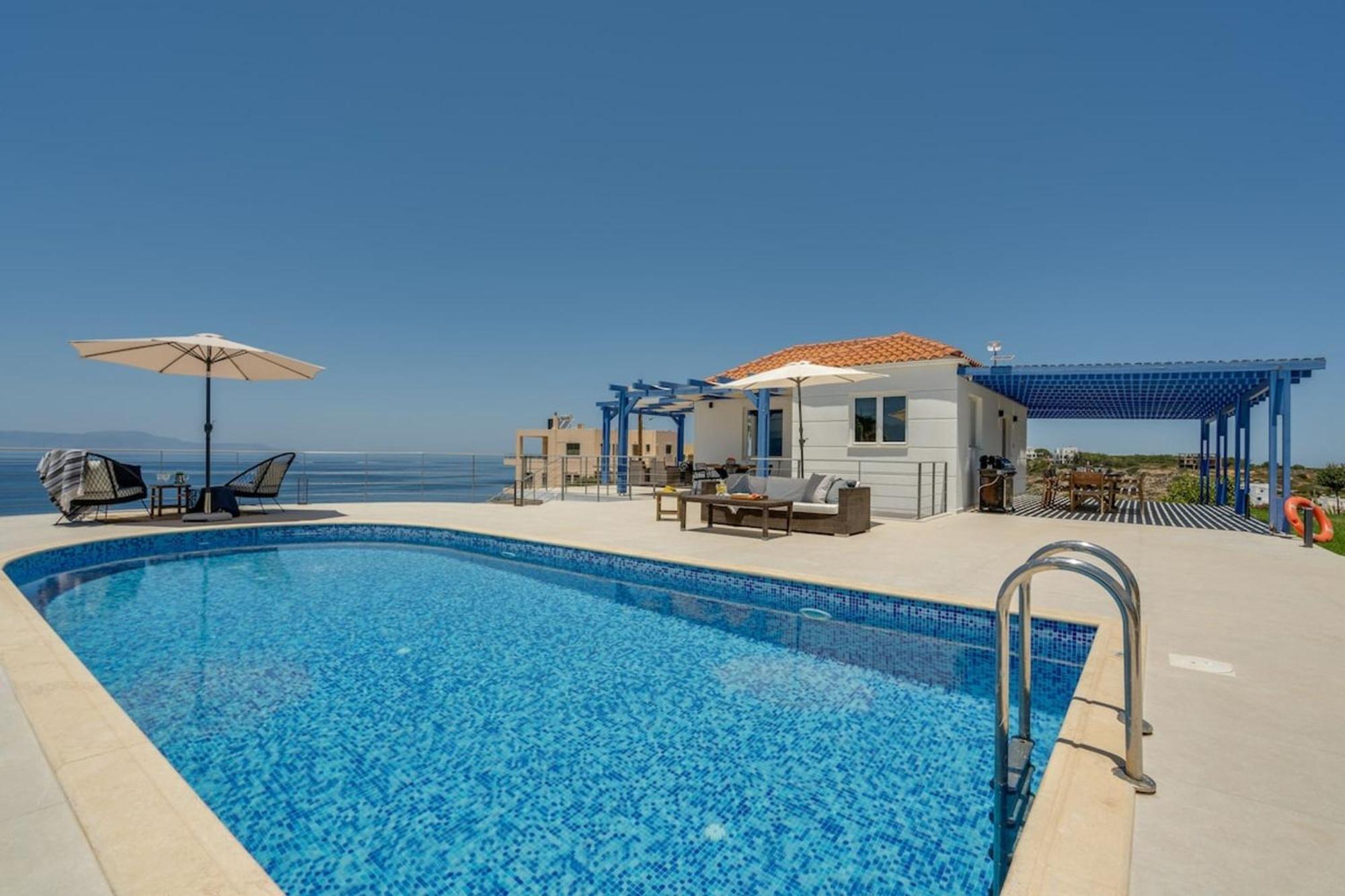 Villa Hemera Ocean View Private Heated Pool Chorafakia Exterior foto